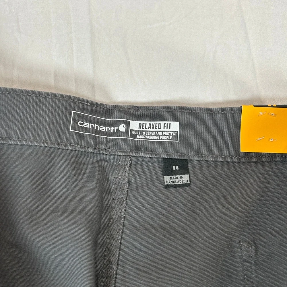 Carhartt Mens 44 Rugged Flex Relaxed Fit Canvas Work Shorts Gray BS2514-M NWT
